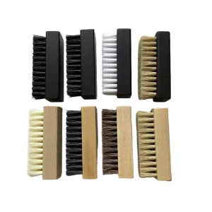 Wooden Shoe Brush Grip Handle Sneaker Cleaning Polishing Portable Design Natural Black Color