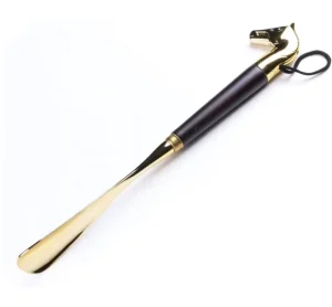 Wooden Shoe Horn Long Handled Wood Shoe Horn with Horse Head 32 cm