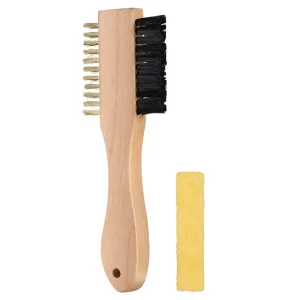 Wooden Shoe Polishing Brush Suede Nubuck Shoe Cleaning Brush with Rubber Eraser
