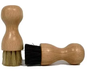 Wooden Shoe Shine Applicator Brush Dauber Leather Footwear Polish Cream Paste Genuine Horse Hair Boots Loafer Sneaker