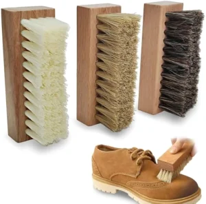 Wooden Sneaker Cleaner Brushes for Leather Suede Canvas Textile Accessories Wood Small Shoe Cleaning 3 Brushes Set with Nylon