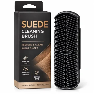 Wooden Suede Shoe Cleaning Rubber Brush with PP Rubber Bristles Three in One for Suede and Nubuck Shoes
