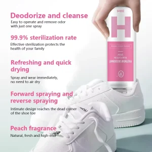 X9 Model 2 Peach Scent Air Freshener Spray Instant Odor Eliminator Control for Shoes Sneakers Footwear Boots