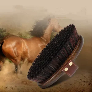 XRJ HB0014 Eco Friendly Nature Custom Wooden Comb Wood Horse Hair Comb Shoe Grooming Brush for Horse