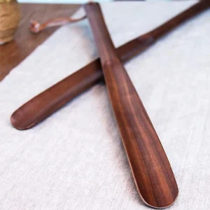 custom long wooden shoehorn