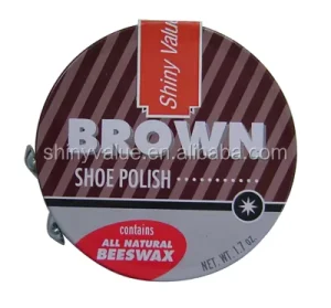 high gloss long lasting shine waxed tin shoe polish